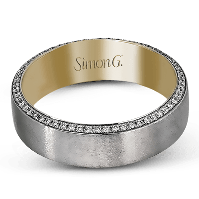 Men's Wedding Band In 14k Or 18k Gold With Diamonds