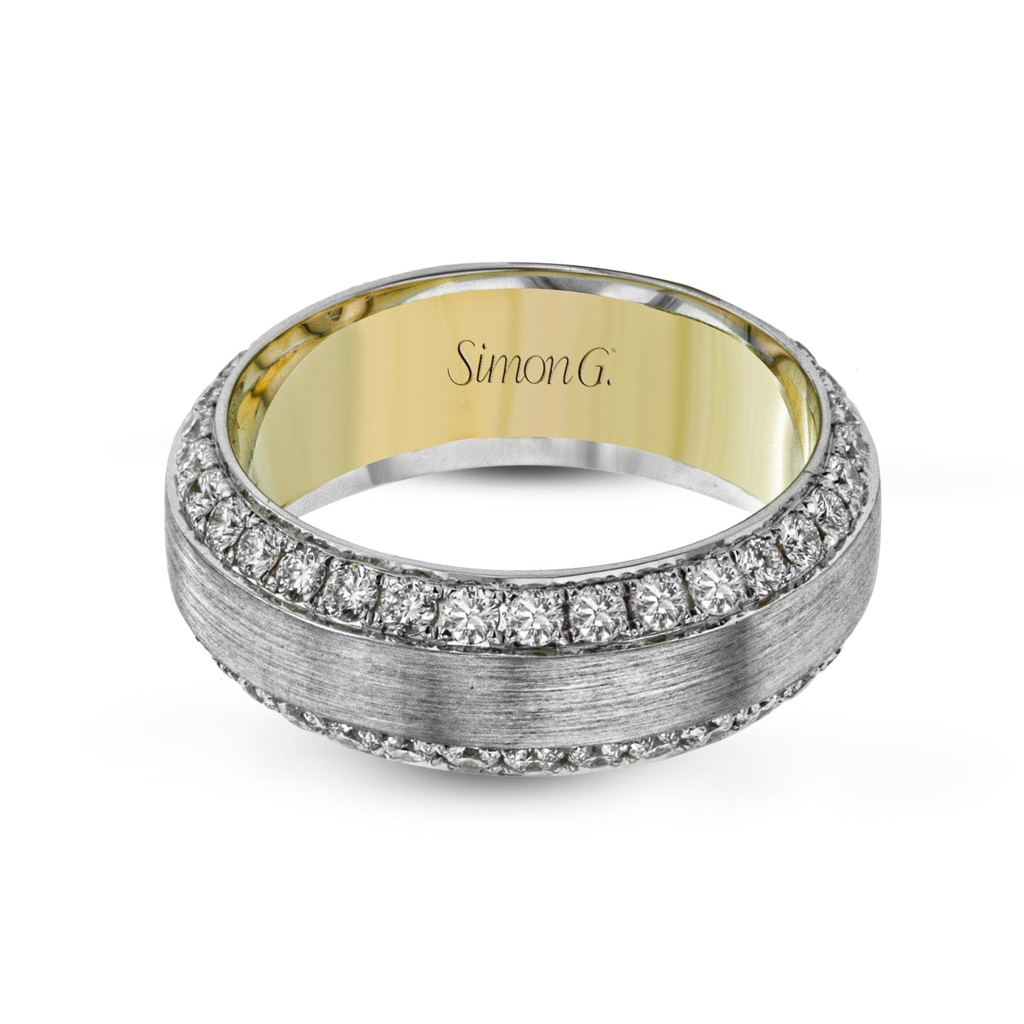 Men's Wedding Band In 14k Or 18k Gold With Diamonds