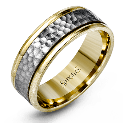 Men's Wedding Band In 14k Or 18k Gold with Platinum - Simon G. Jewelry