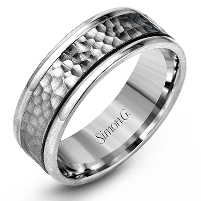 Men's Wedding Band In 14k Or 18k Gold with Platinum