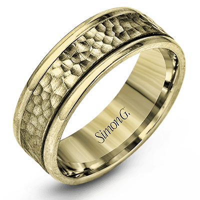 Men's Wedding Band In 14k Or 18k Gold with Platinum