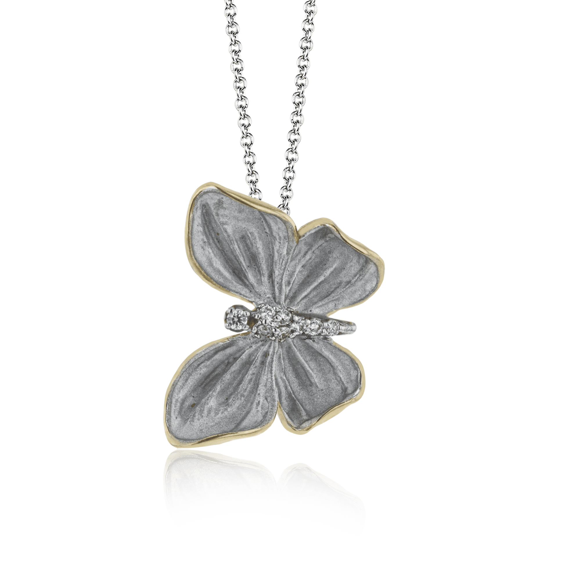 Monarch Butterfly Pendant Necklace in 18k Gold with Diamonds - Simon G. Jewelry