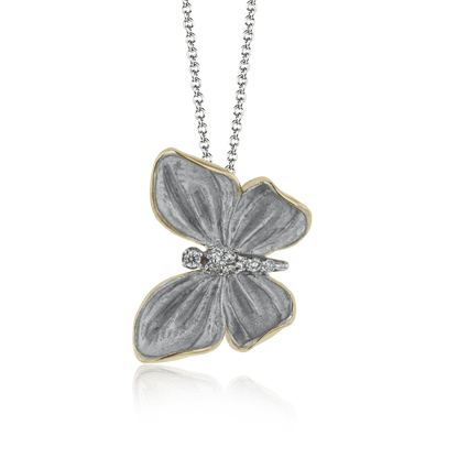 Monarch Butterfly Pendant Necklace in 18k Gold with Diamonds - Simon G. Jewelry