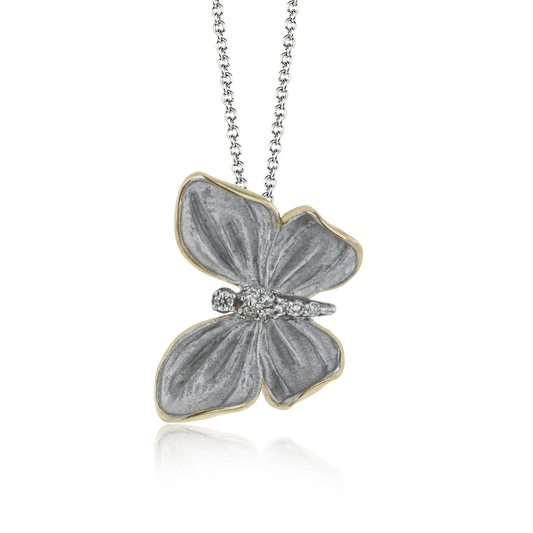 Monarch Butterfly Pendant Necklace in 18k Gold with Diamonds - Simon G. Jewelry