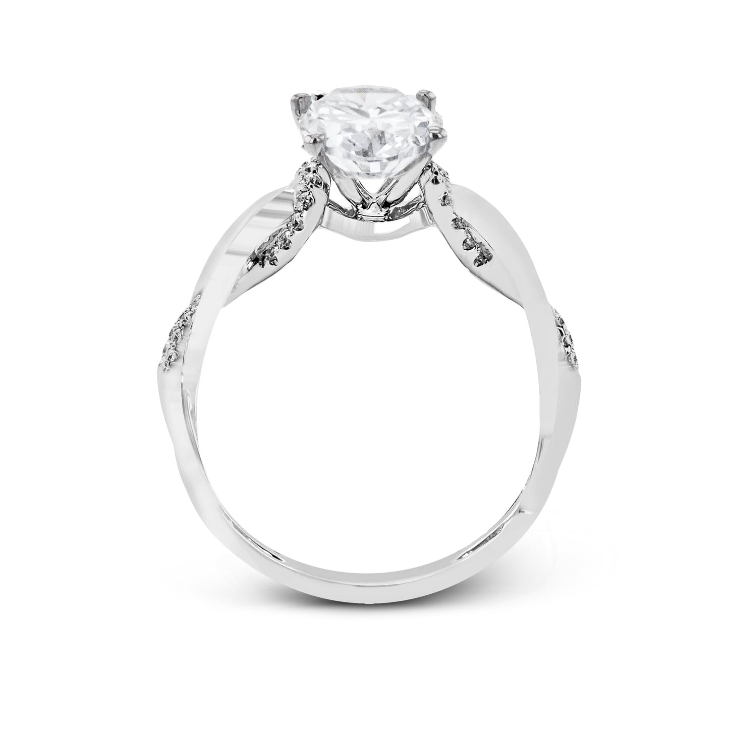 Oval-Cut Criss-Cross Engagement Ring In 18k Gold With Diamonds