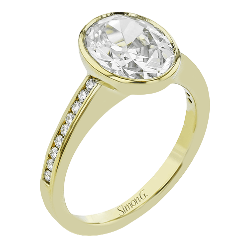 Oval - cut Engagement Ring in 18k Gold with Diamonds - Simon G. Jewelry