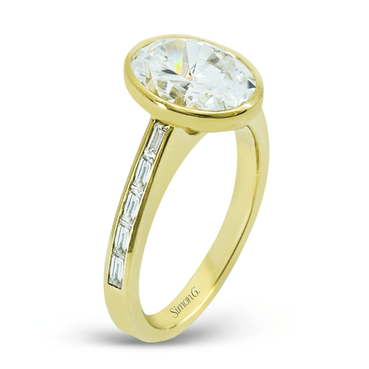 Oval - cut Engagement Ring in 18k Gold with Diamonds - Simon G. Jewelry