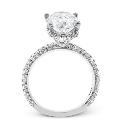 Oval-Cut Hidden Halo Engagement Ring In 18k Gold With Diamonds