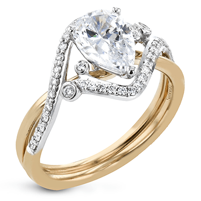 Pear - Cut Criss - Cross Engagement Ring In 18k Gold With Diamonds - Simon G. Jewelry