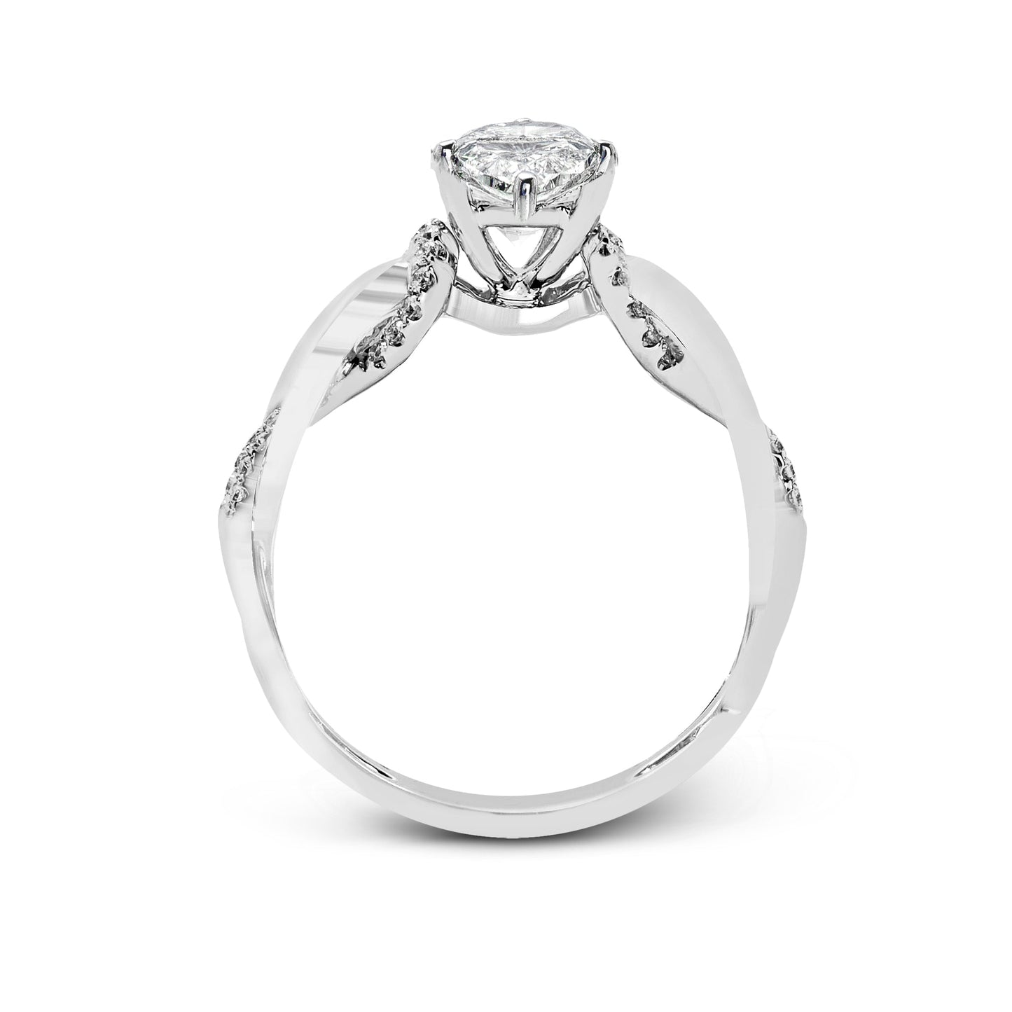 Pear-Cut Criss-Cross Engagement Ring In 18k Gold With Diamonds