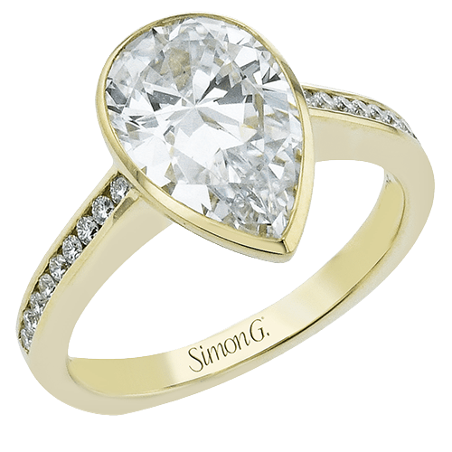 Pear - cut Engagement Ring in 18k Gold with Diamonds - Simon G. Jewelry