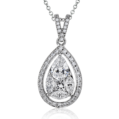 Pendant Necklace in 18k Gold with Diamonds - Simon G. Jewelry