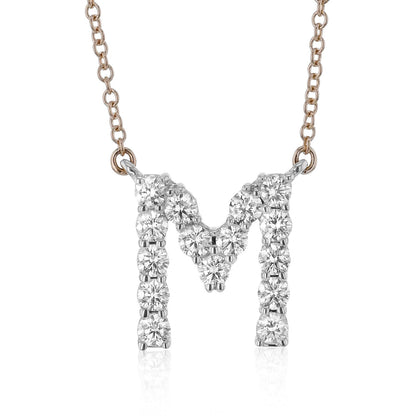 Personalized Initial Pendant Necklace in 18k Gold with Diamonds - Simon G. Jewelry