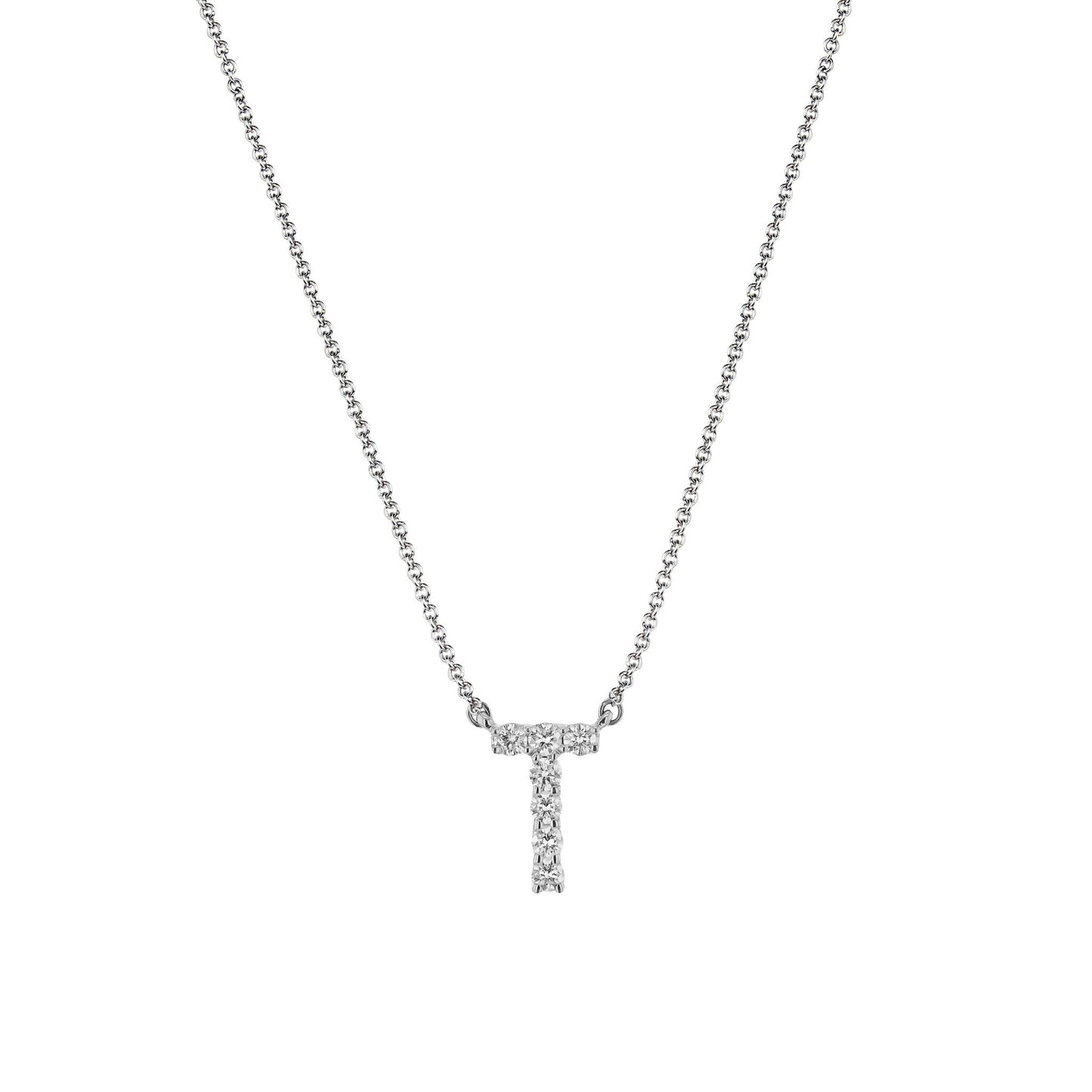 Personalized Initial Pendant Necklace in 18k Gold with Diamonds