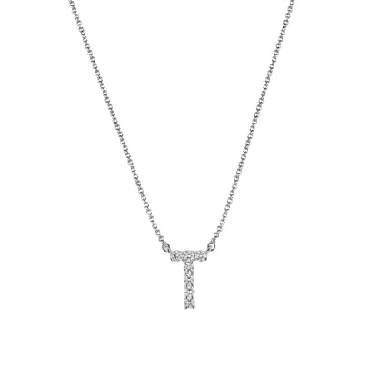 Personalized Initial Pendant Necklace in 18k Gold with Diamonds