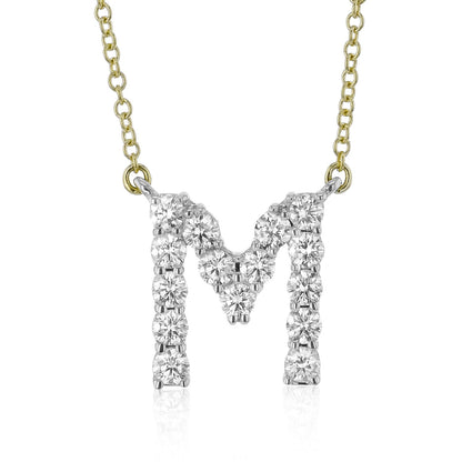 Personalized Initial Pendant Necklace in 18k Gold with Diamonds - Simon G. Jewelry