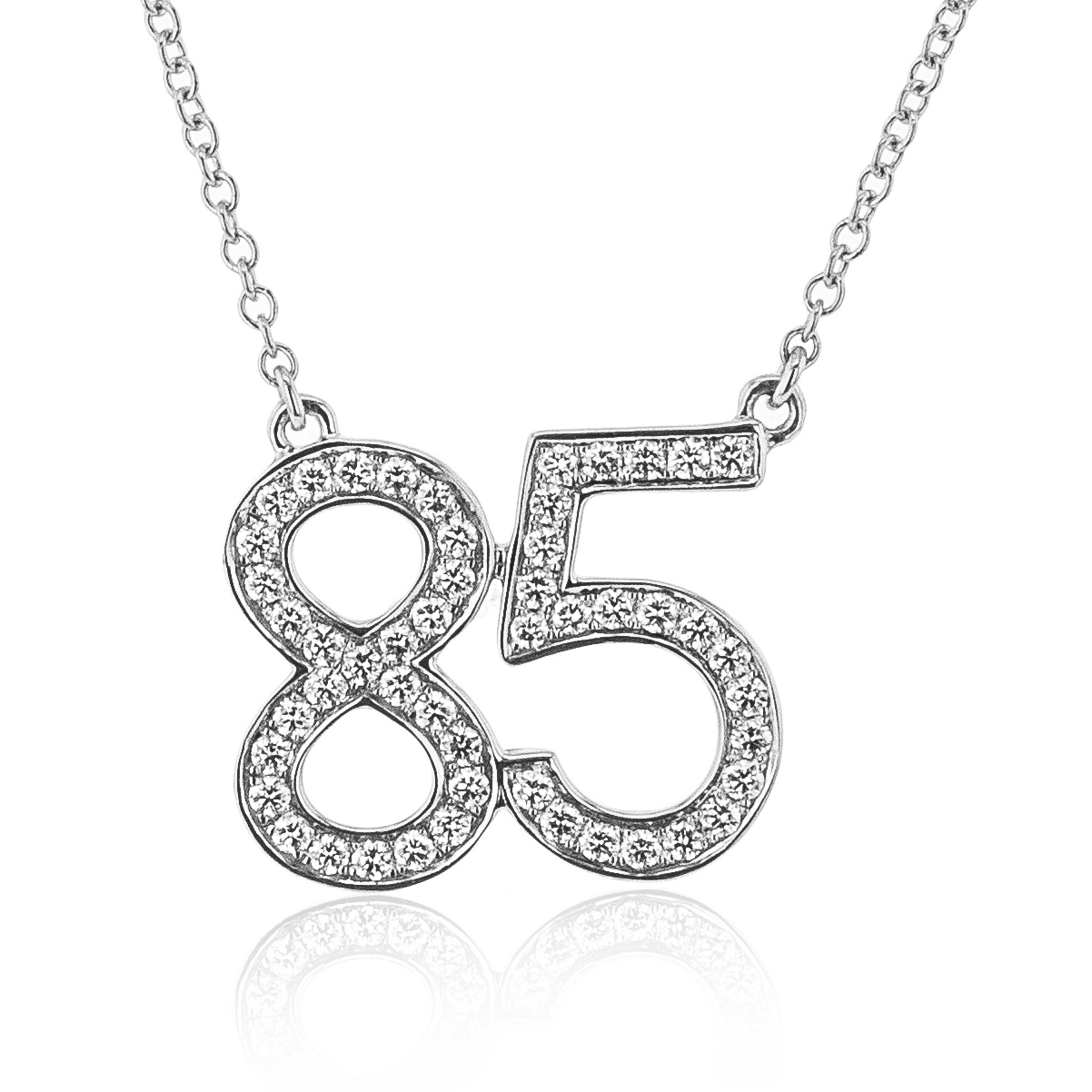 Personalized Two - number Pendant Necklace in 18k Gold with Diamonds - Simon G. Jewelry