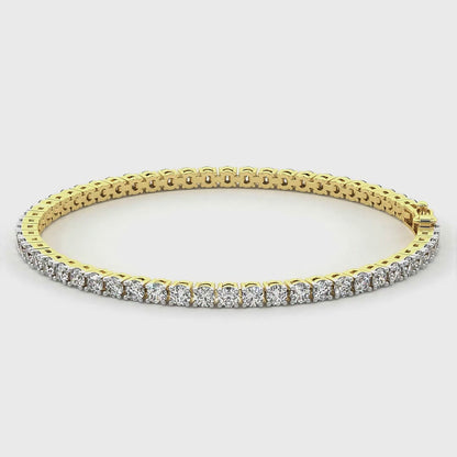 14K Yellow Gold Lab-Created 4-Prong Diamond Tennis Bracelet (15 CTW E-F VS)