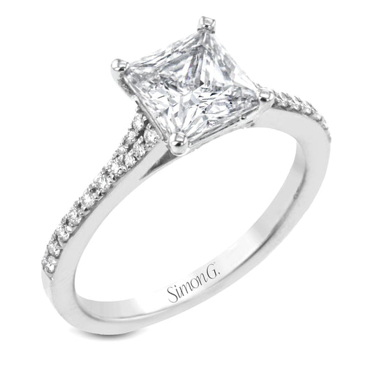 Princess - Cut Engagement Ring In 18k Gold With Diamonds - Simon G. Jewelry