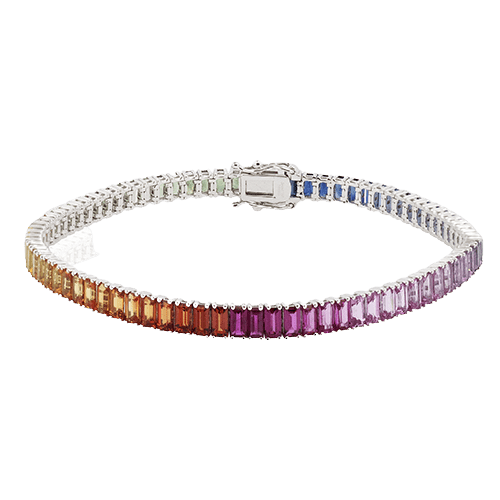 Rainbow Sapphire Color Bracelet in 18k Gold - Simon G. Jewelry