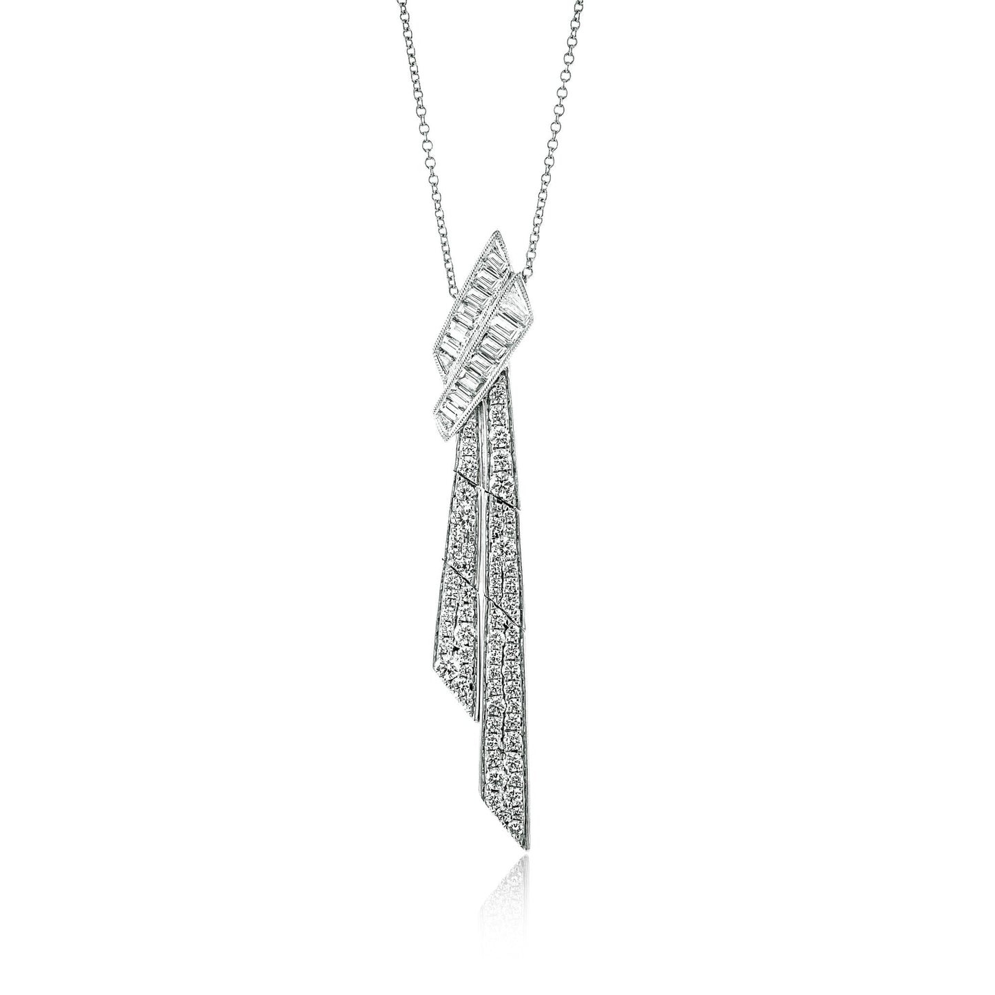 Ribbon Pendant in 18k Gold with Diamonds - Simon G. Jewelry