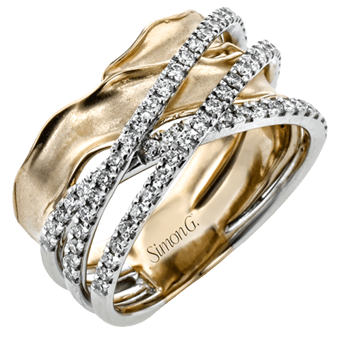 Right Hand Ring in 18k Gold with Diamonds - Simon G. Jewelry