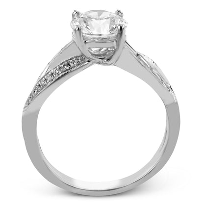 Round-Cut Criss-Cross Engagement Ring In 18k Gold With Diamonds