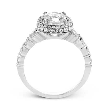 Round-Cut Double-Halo Engagement Ring In 18k Gold With Diamonds