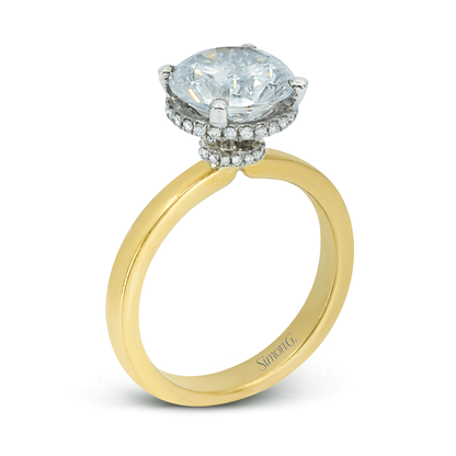 Round - Cut Double Hidden Halo Engagement Ring In 18k Gold With Diamonds - Simon G. Jewelry