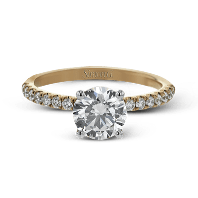 Round-Cut Engagement Ring In 18k Gold With Diamonds