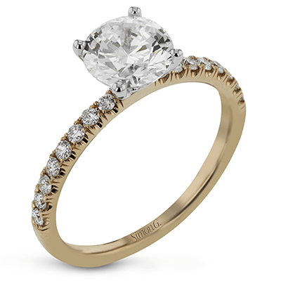 Round - Cut Engagement Ring In 18k Gold With Diamonds - Simon G. Jewelry