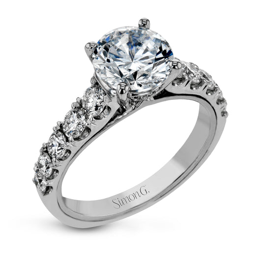 Round - Cut Engagement Ring In 18k Gold With Diamonds - Simon G. Jewelry