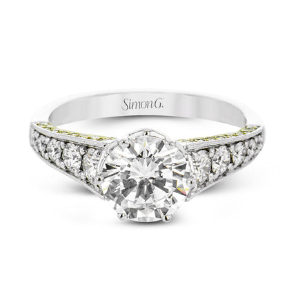 Round-Cut Engagement Ring In 18k Gold With Diamonds