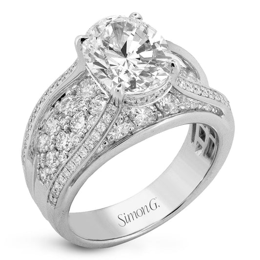 Round - Cut Engagement Ring In 18k Gold With Diamonds - Simon G. Jewelry