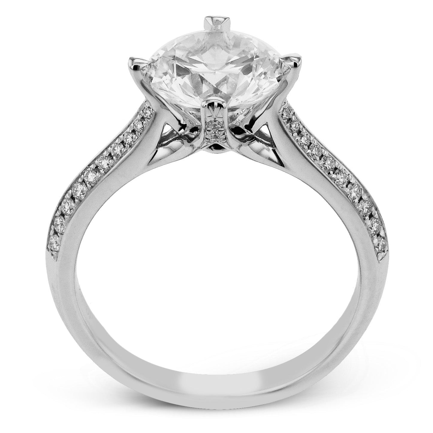 Round-Cut Engagement Ring In 18k Gold With Diamonds