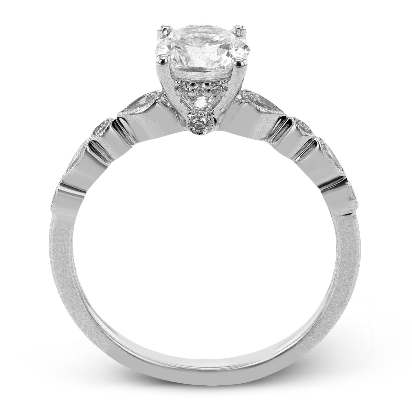 Round-Cut Engagement Ring In 18k Gold With Diamonds