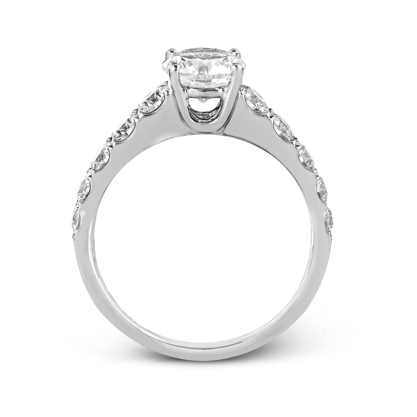 Round-Cut Engagement Ring In 18k Gold With Diamonds