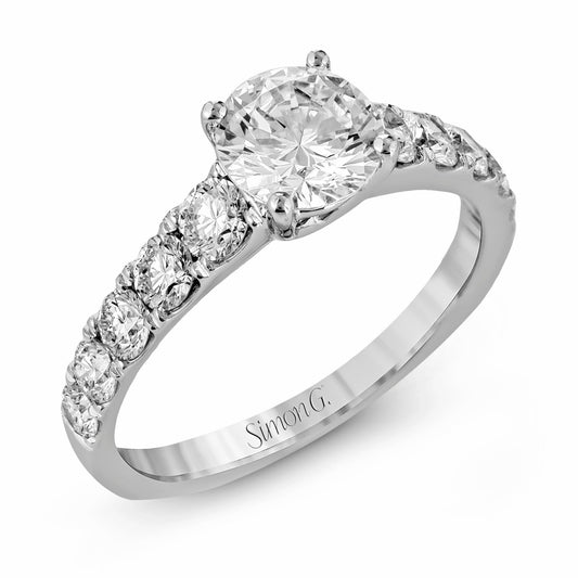 Round - Cut Engagement Ring In 18k Gold With Diamonds - Simon G. Jewelry