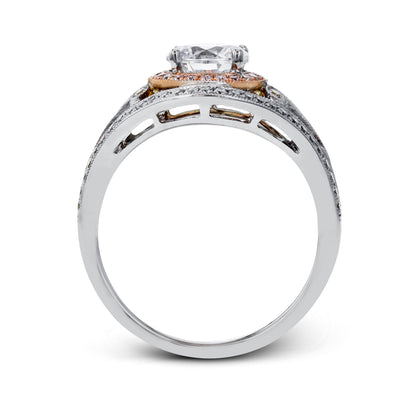 Round-cut Engagement Ring in 18k Gold with Diamonds