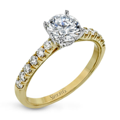 Round - Cut Engagement Ring In 18k Gold With Diamonds - Simon G. Jewelry