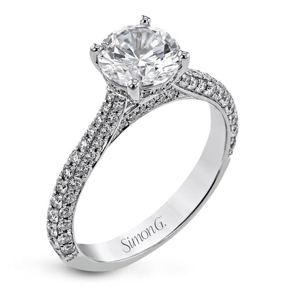 Round - Cut Engagement Ring in White Gold With Diamonds - Simon G. Jewelry