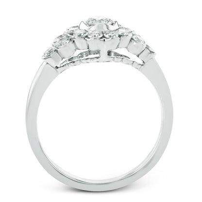 Round-Cut Halo Engagement Ring In 18k Gold With Diamonds