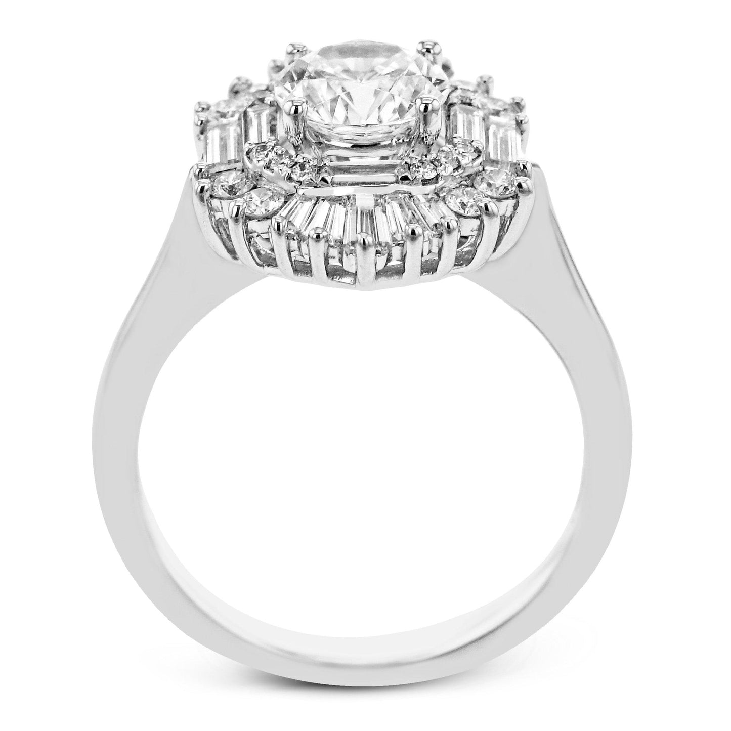 Round-Cut Halo Engagement Ring In 18k Gold With Diamonds