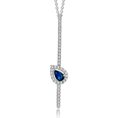 Sapphire Color Pendant in 18k Gold with Diamonds - Simon G. Jewelry