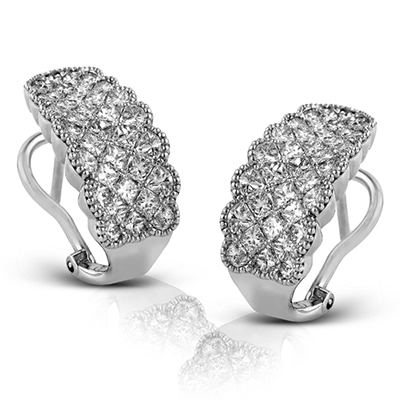 Simon-set Earrings in 18k Gold with Diamonds