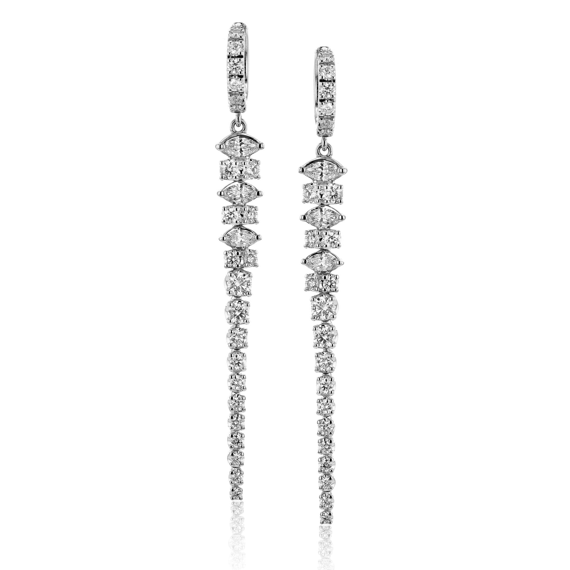 Snow Drop Earrings in 18k Gold with Diamonds - Simon G. Jewelry