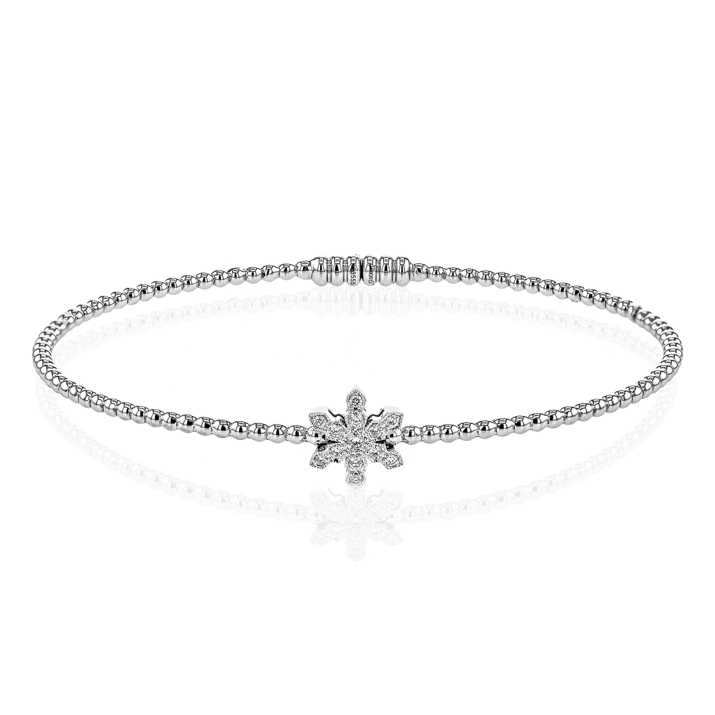 Snowflake Bangle in 18k Gold with Diamonds - Simon G. Jewelry