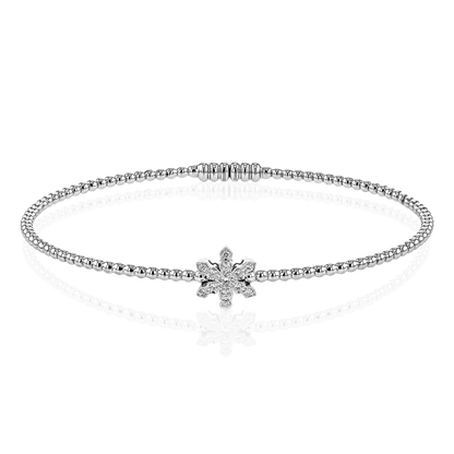 Snowflake Bangle in 18k Gold with Diamonds - Simon G. Jewelry