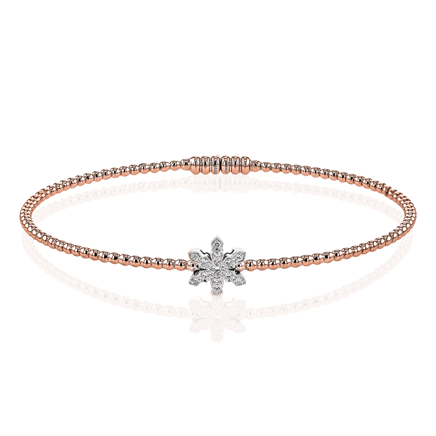 Snowflake Bangle in 18k Gold with Diamonds