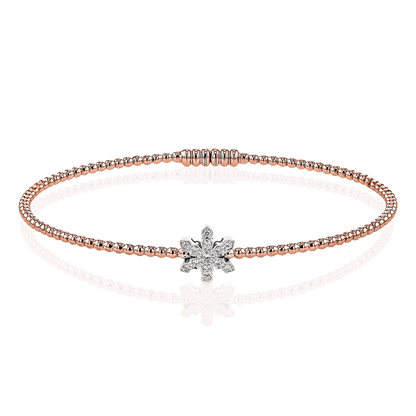 Snowflake Bangle in 18k Gold with Diamonds